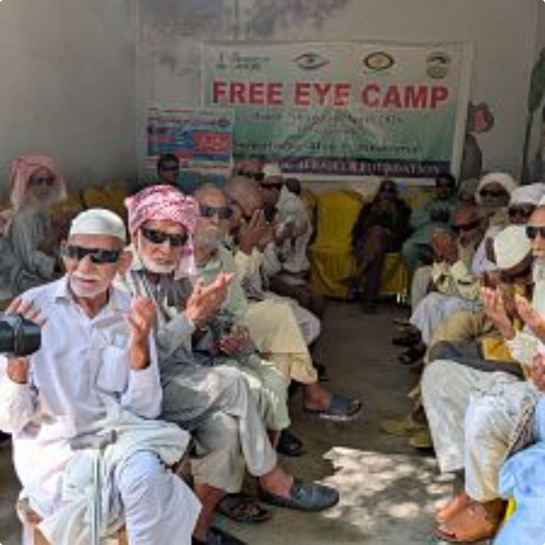 Free eye camp — patients waiting for care